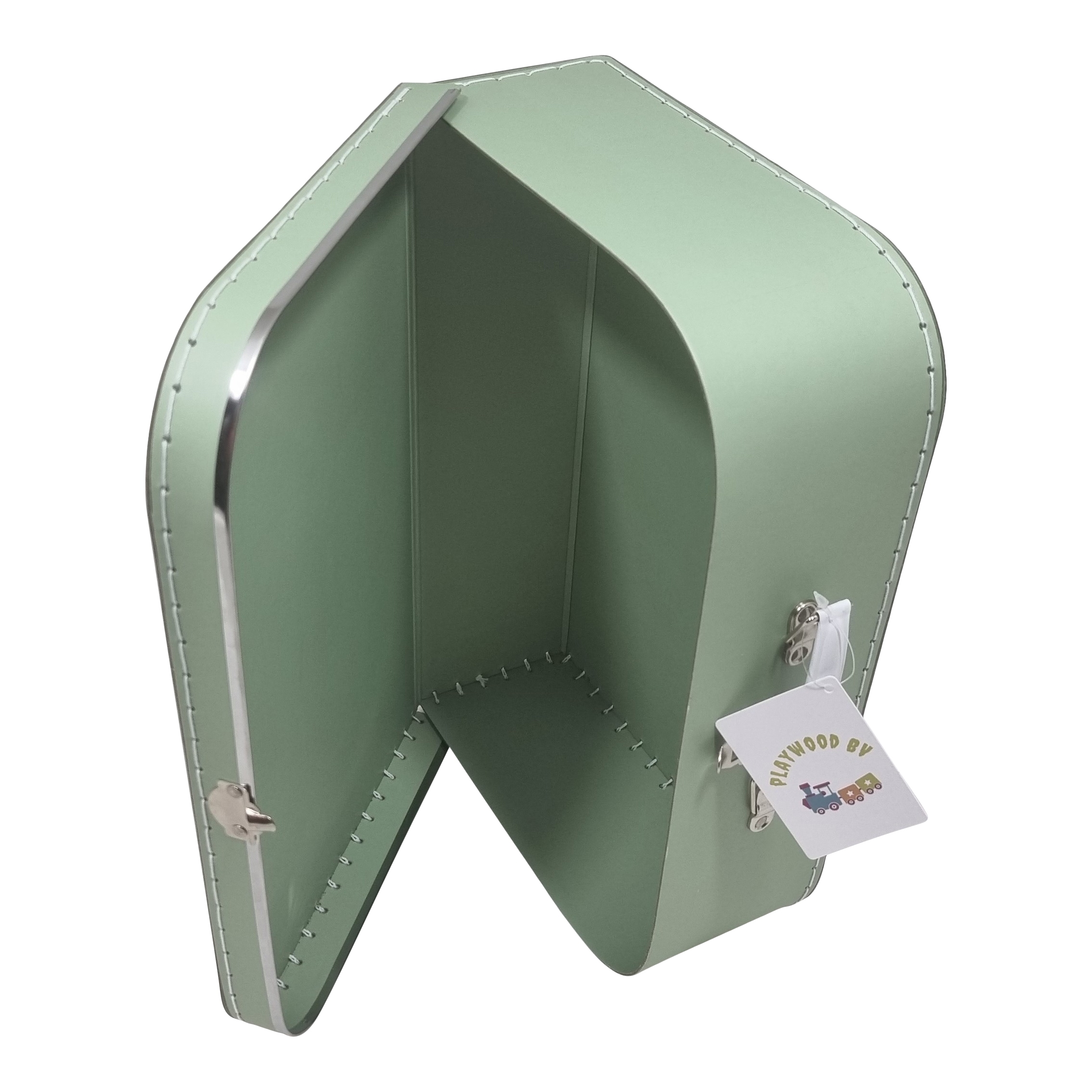 Koffer XL groen met metalen rand