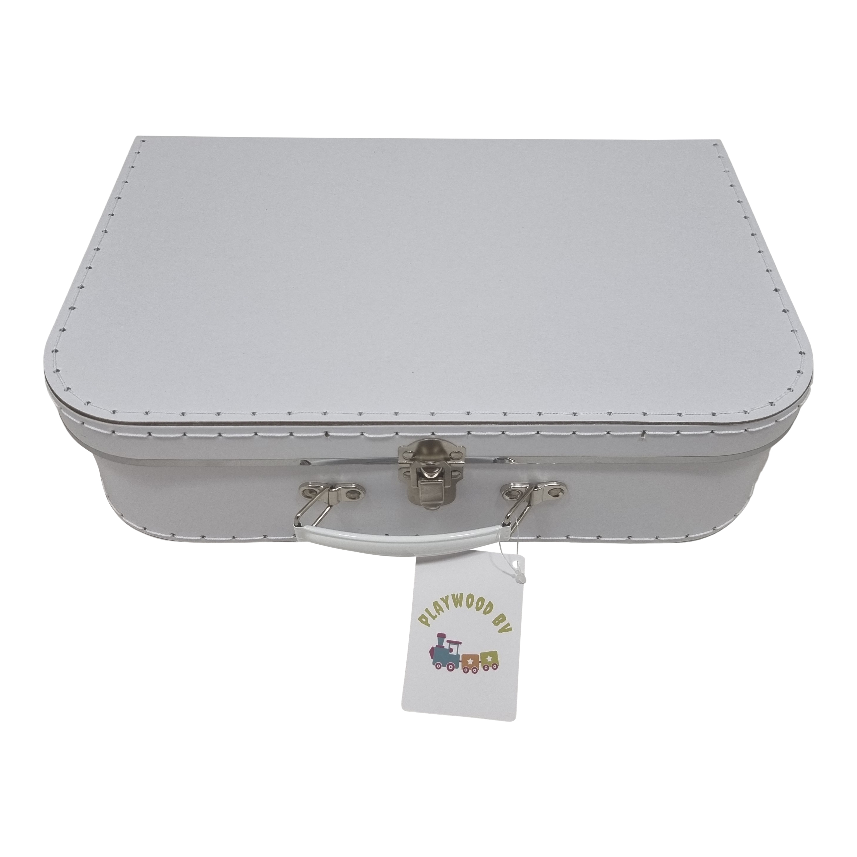 Koffer Xl wit  met metalen rand