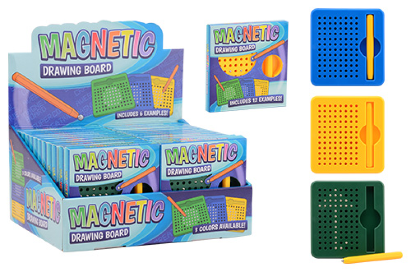 Magnetisch bal tekenbord in display 11 cm, 3 assorti