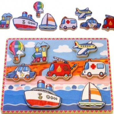 Mijn eerste puzzel dikke stukken voertuigen