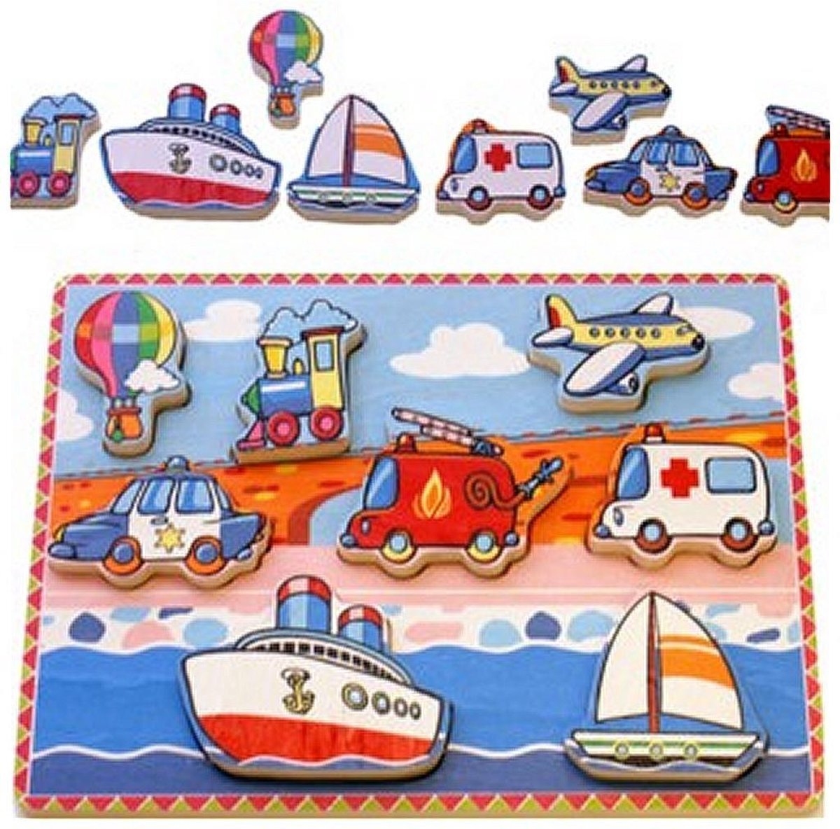 Mijn eerste puzzel dikke stukken voertuigen