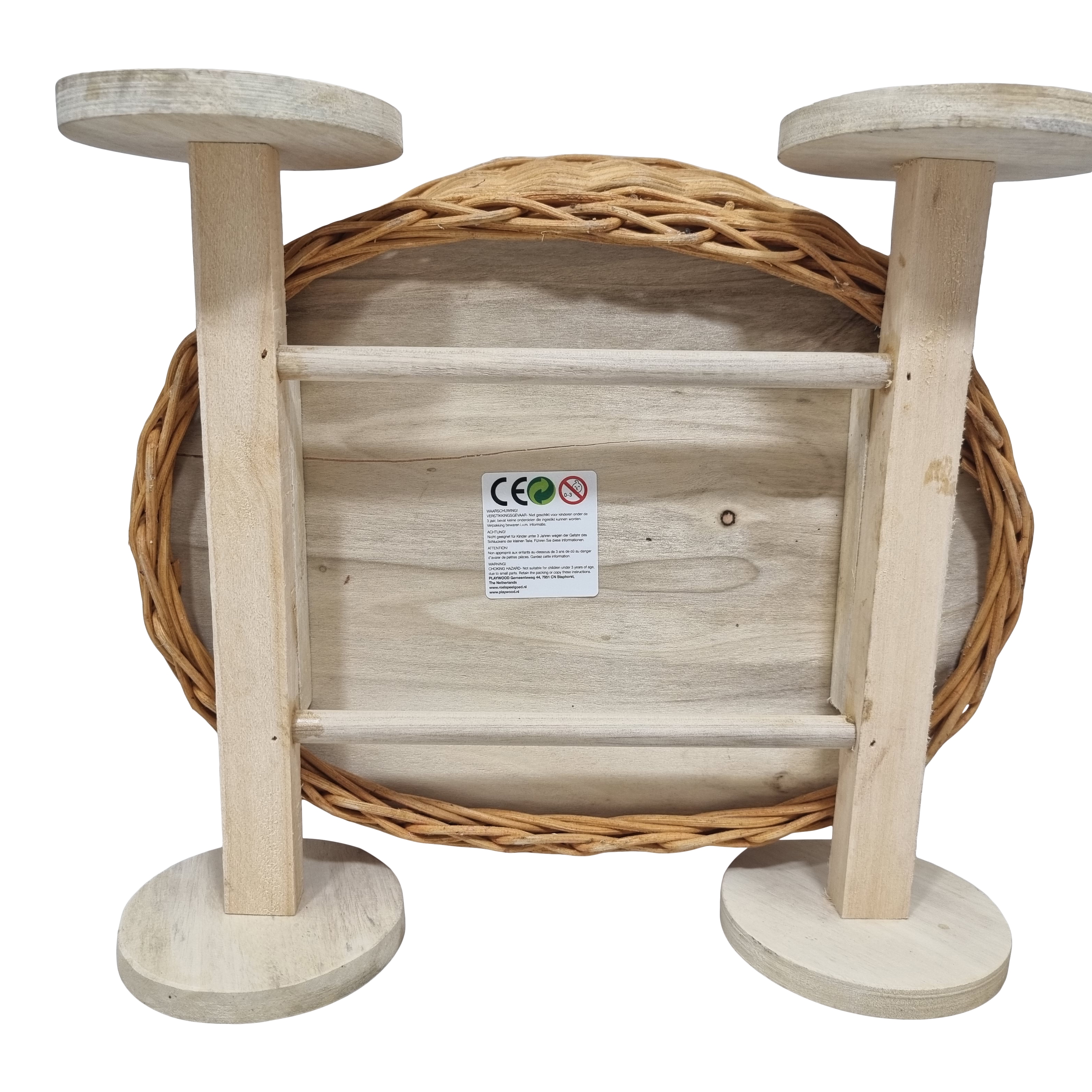 Mini Poppenwagen riet inclusief bekleding