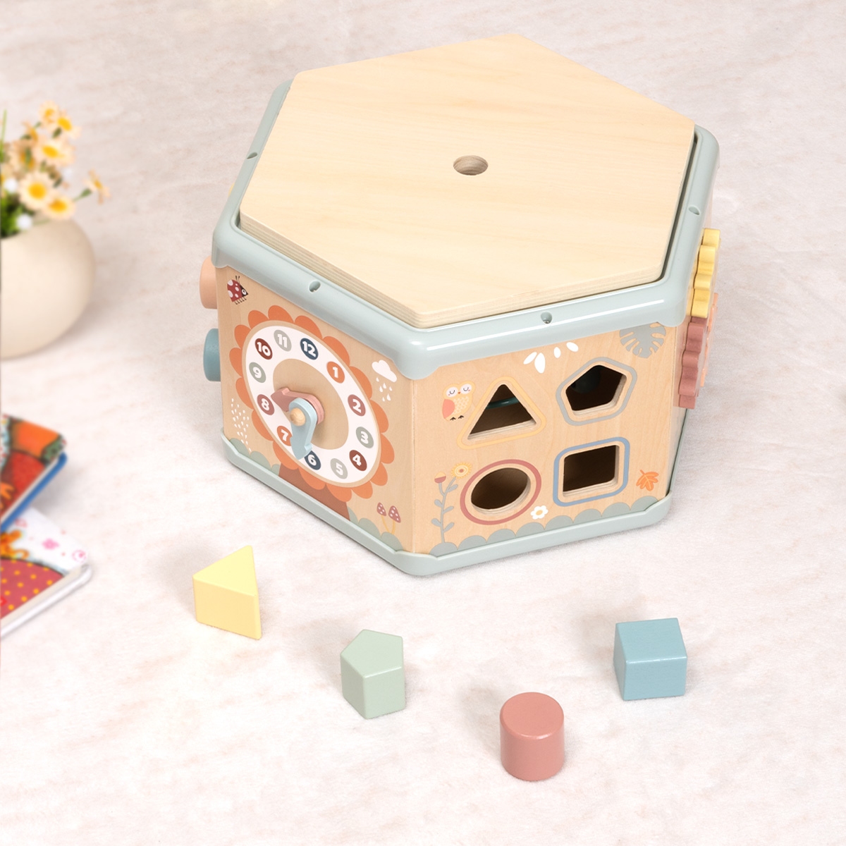 Motoriek 7 in 1 activiteiten kubus groot Tooky Toys