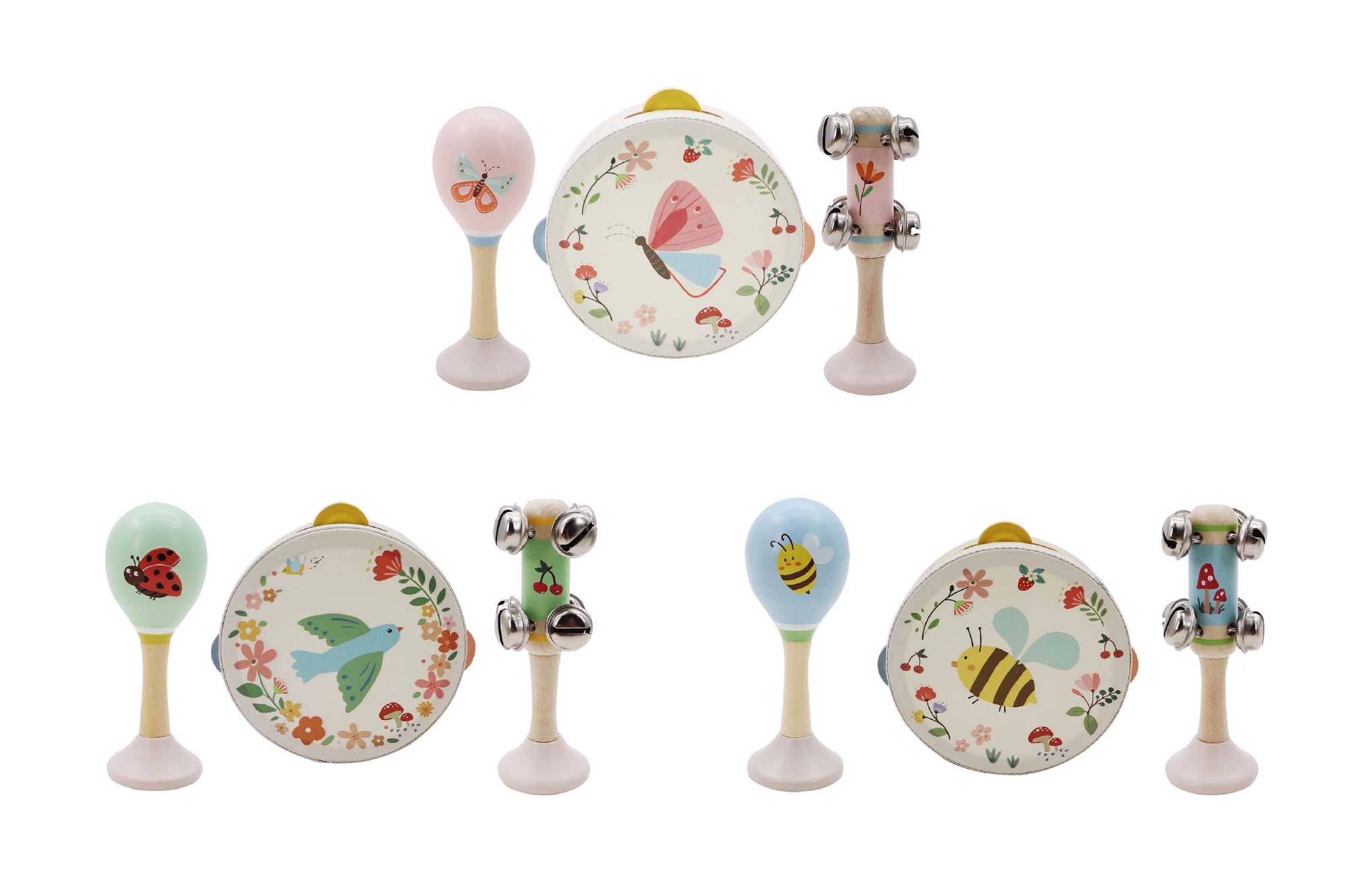 Muziekset 3 delig 3 assorti Vogel/Bij/Vlinder