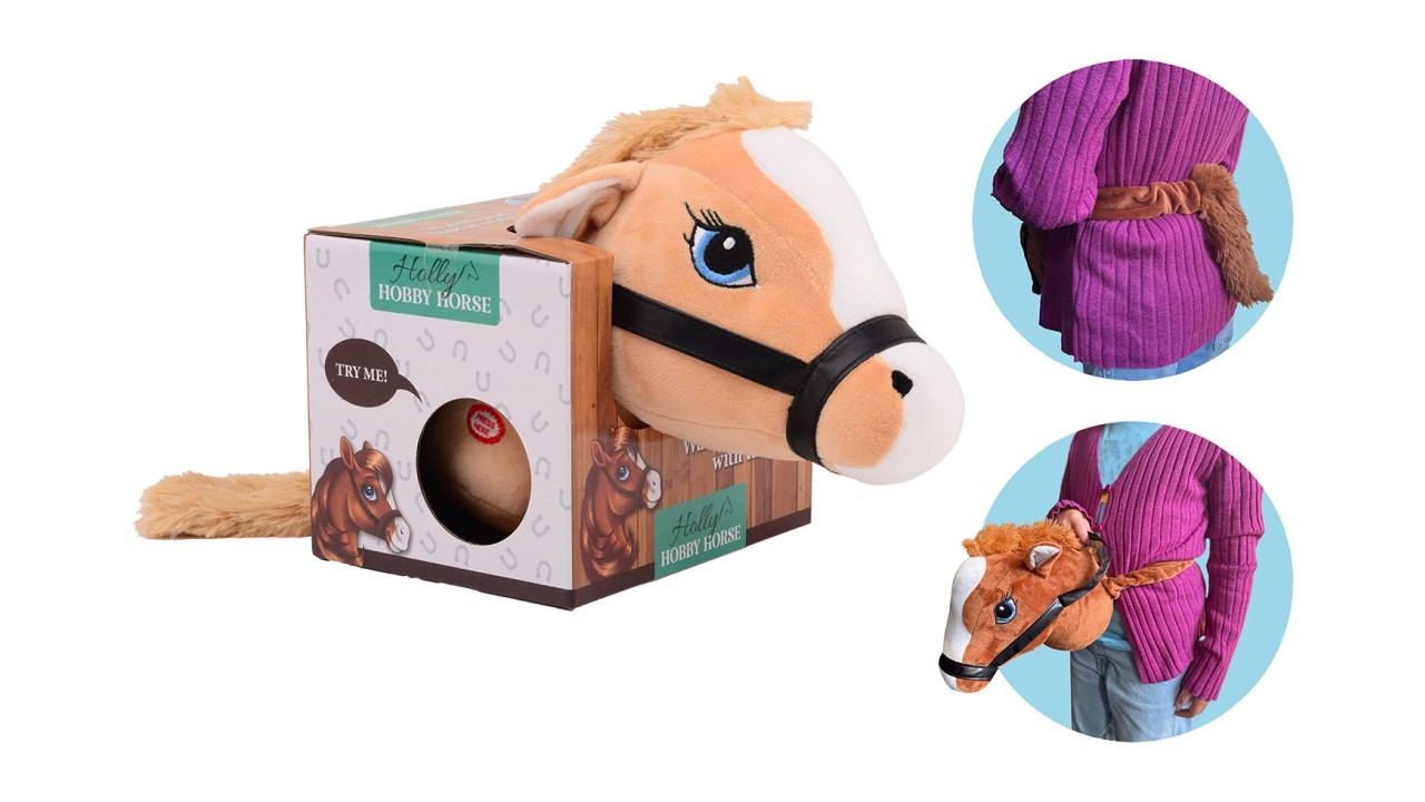 Paarden hoofd met elastieken band, beige