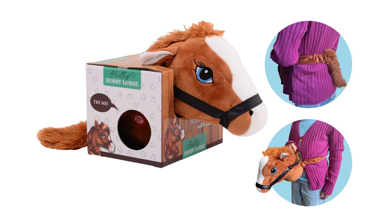 Paarden hoofd met elastieken band, bruin