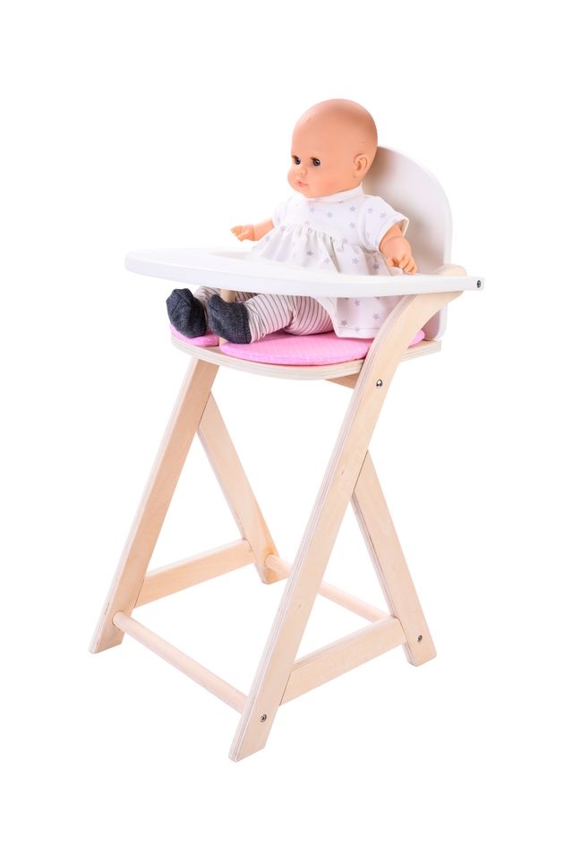 Poppenstoel roze / wit 24