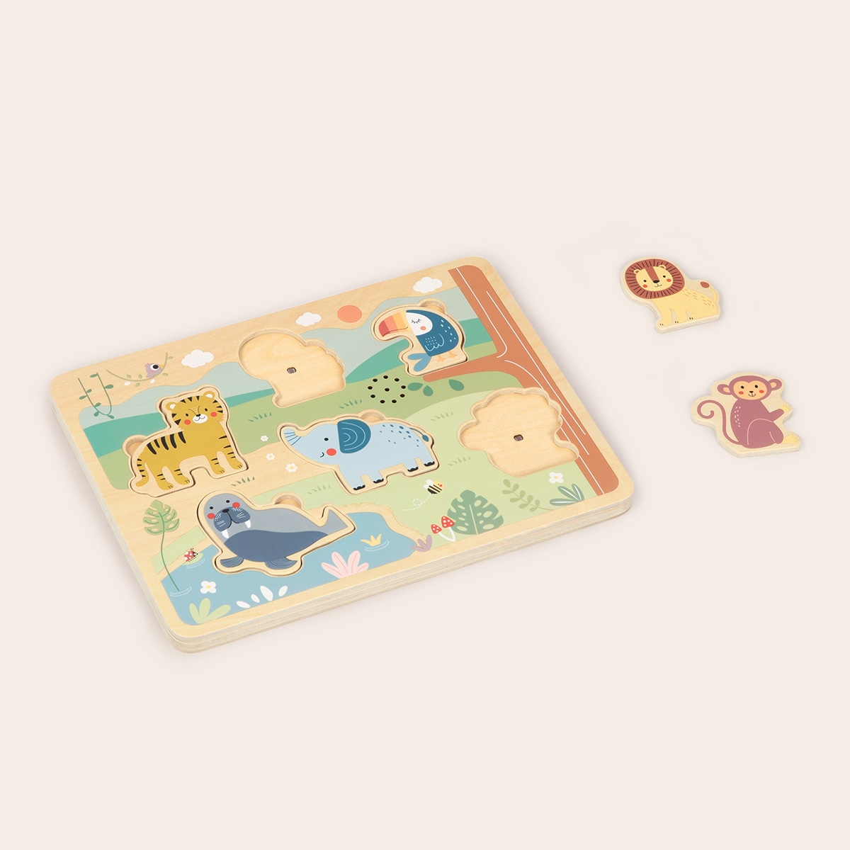 Puzzel met geluid dieren Tooky Toys
