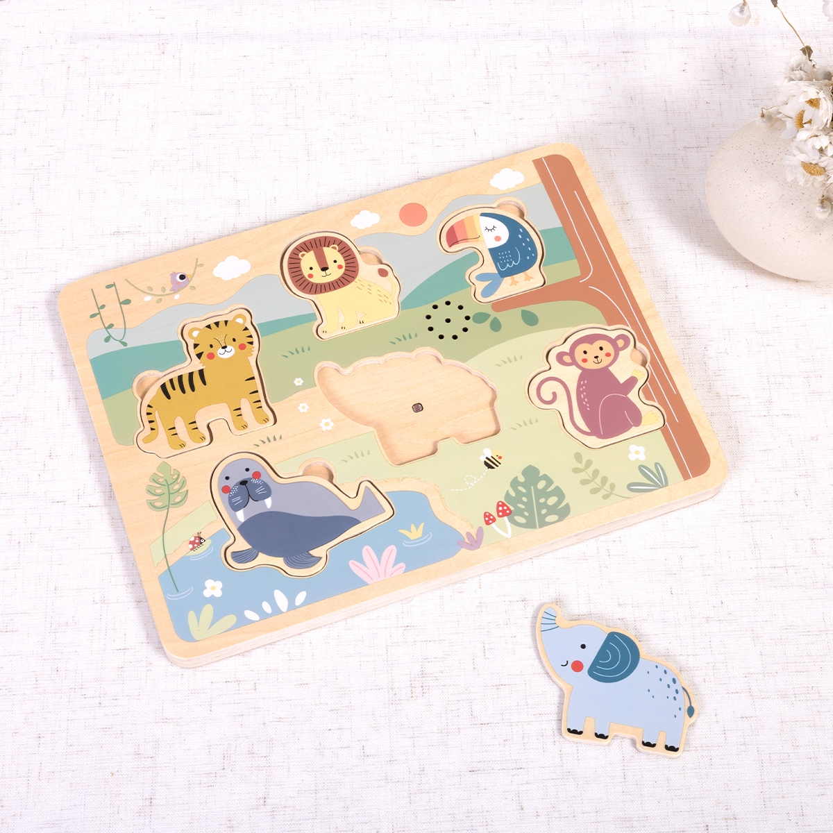 Puzzel met geluid dieren Tooky Toys