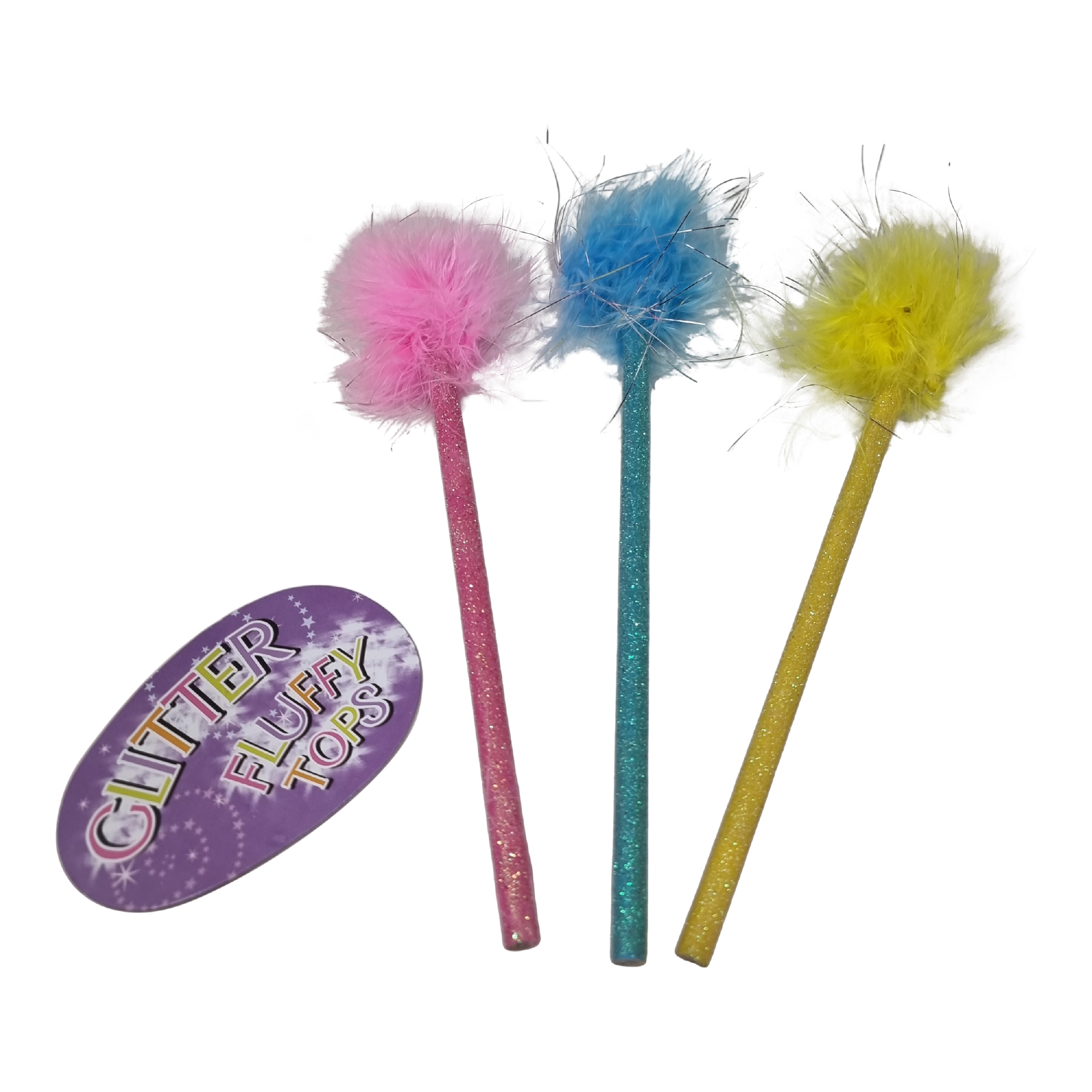 S/3 Grijze potloden; Glitter fluffy
