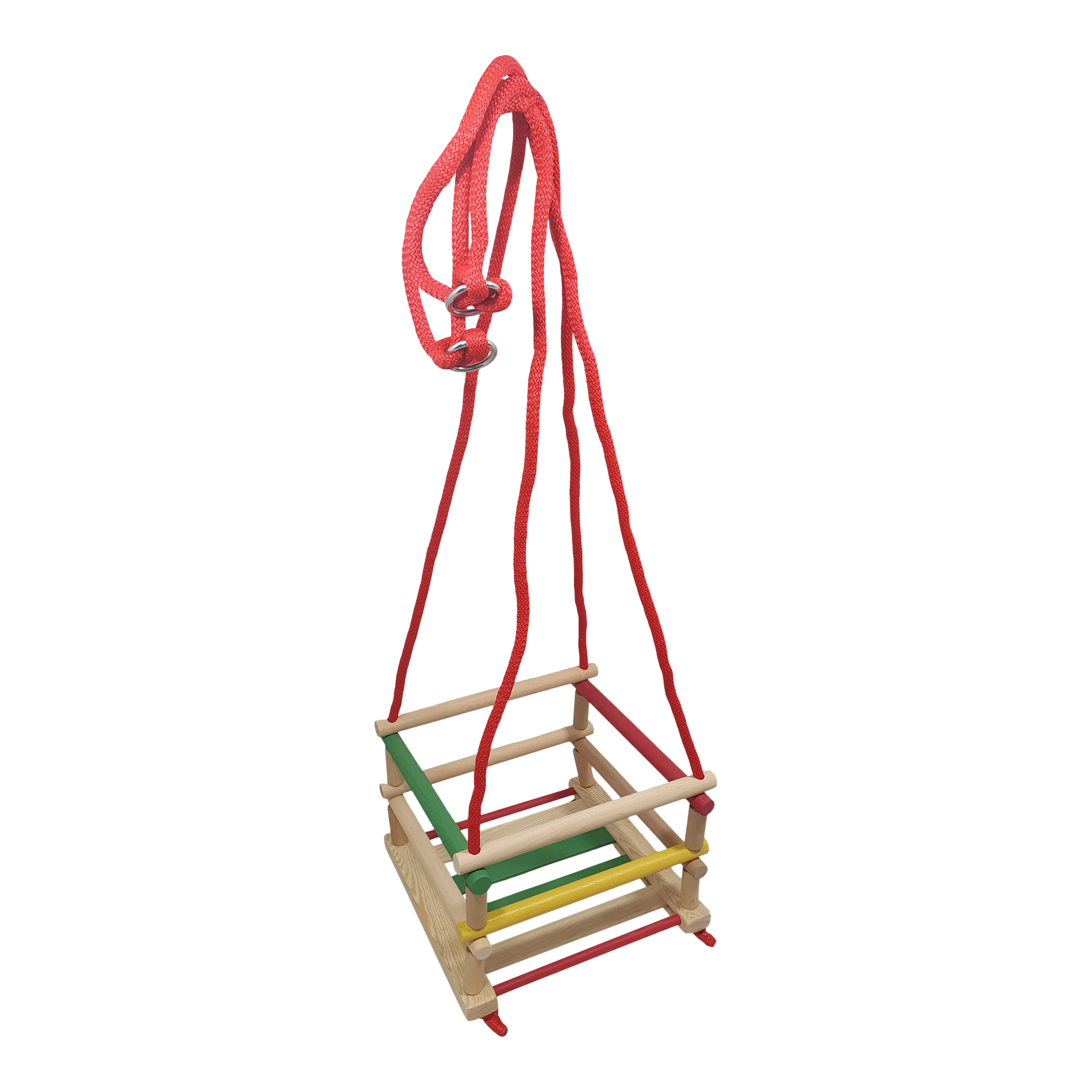 Schommel hek multicolour met rood touw