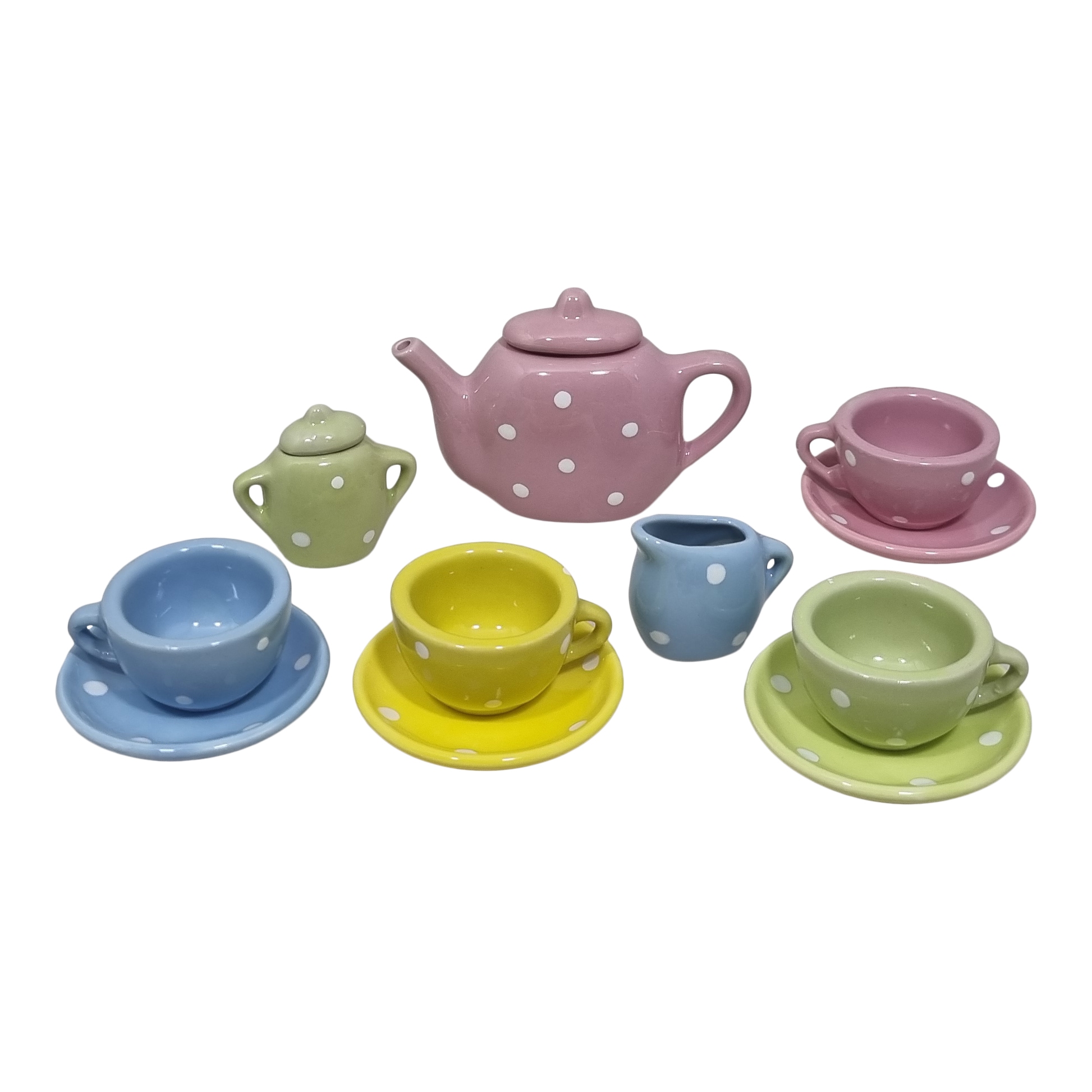 Servies porselein pastel in doos; 13-delig
