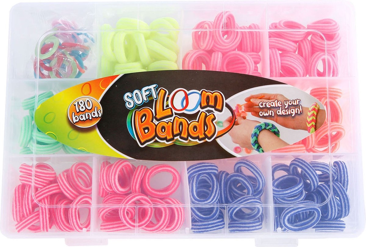 Soft Loom Bands met 180 soft looms en 15 clips