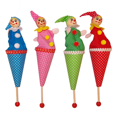 Stokpop clown (L 22 CM) - Blauw