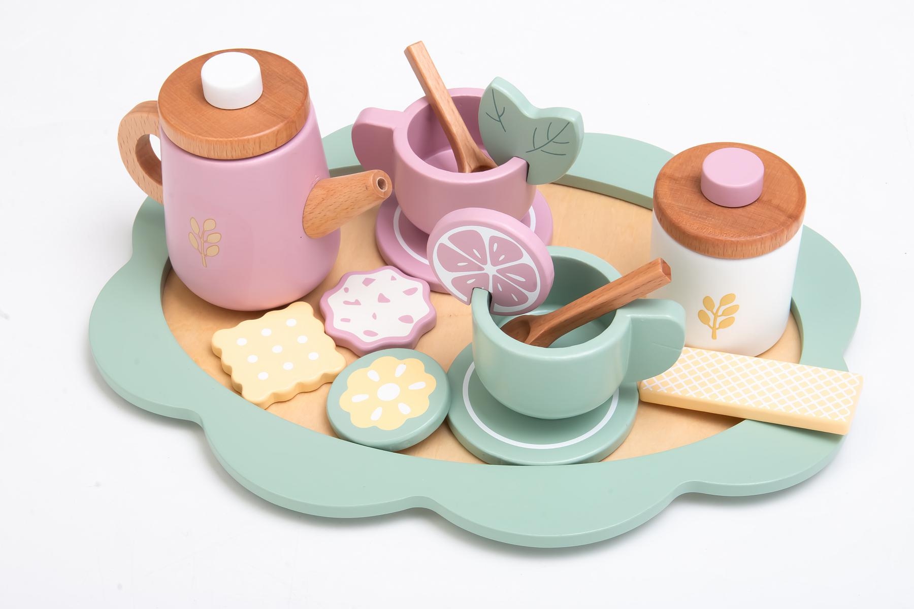 Theeservies groen pastel
