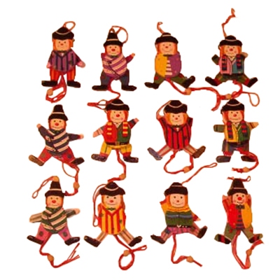 Trekpop clown mini; Lengte 8 CM