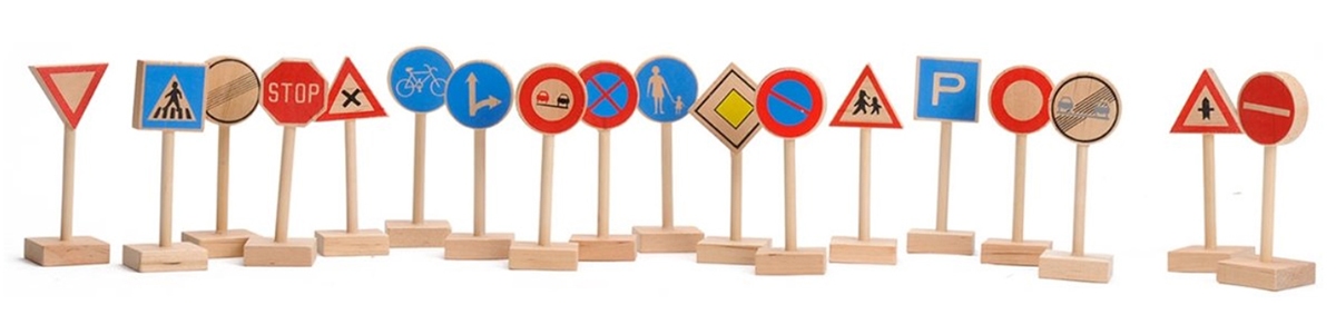 Verkeersborden set; 18-delig