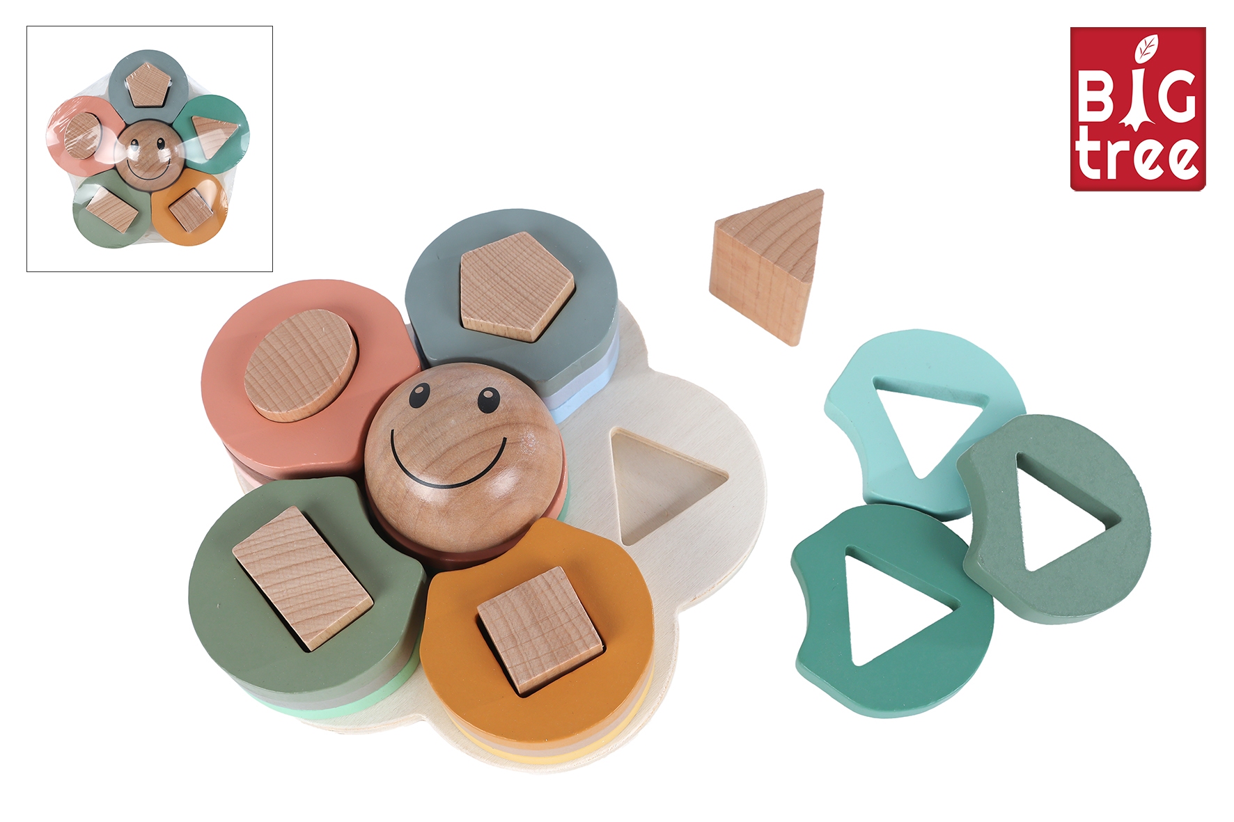 Vormenbloem puzzel FSC hout