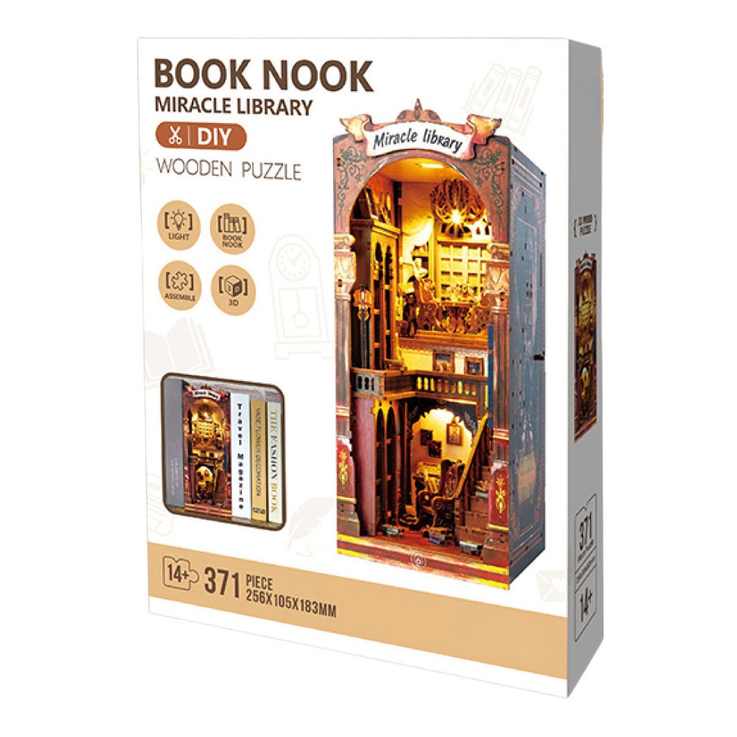 Woodworks Houten Bouwpakket Book Nook Miracle Library met Verlichting - 371dlg