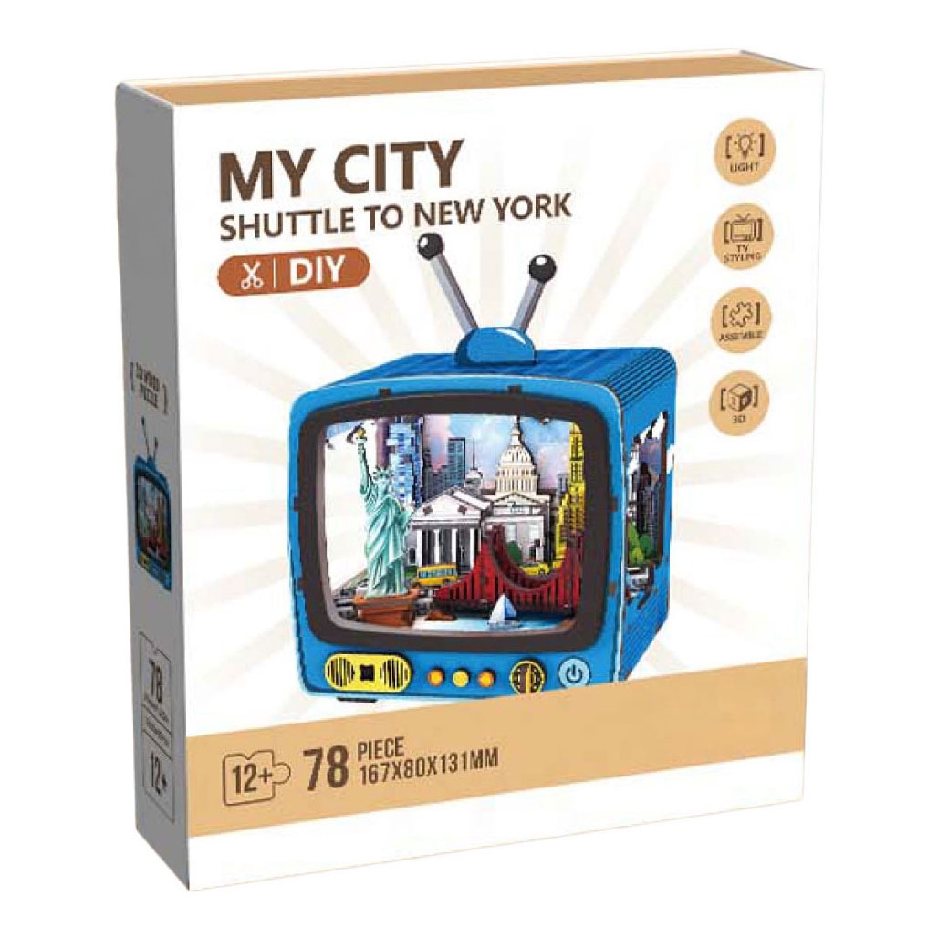 Woodworks Houten Bouwpakket shuttlew to New York met Licht - 129 dlg. MY CITY