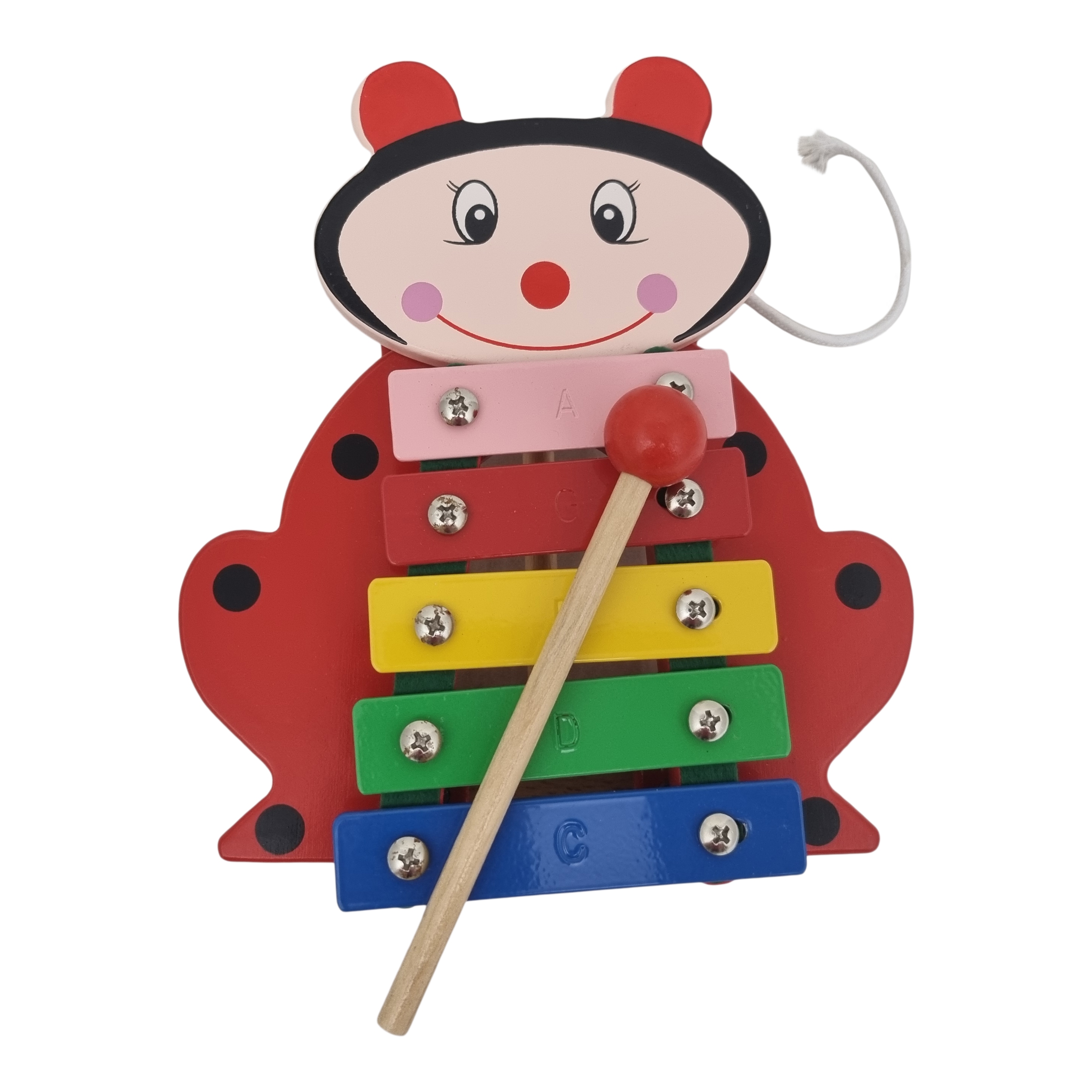 Xylofoon Lieverheerbeest op wielen 5 toons