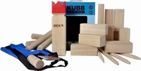Kubb Viking Original Rode Koning rubberhout in colourbox